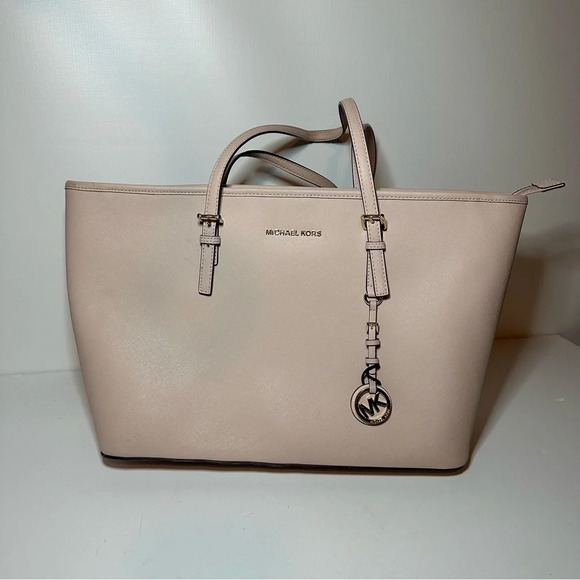 Michael Kors Jet set Travel large Carryall Tote Double Strap Light Pink - Picture 1 of 13
